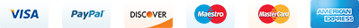 Visa, Paypal, Discover, Maestro, MasterCard, American Express